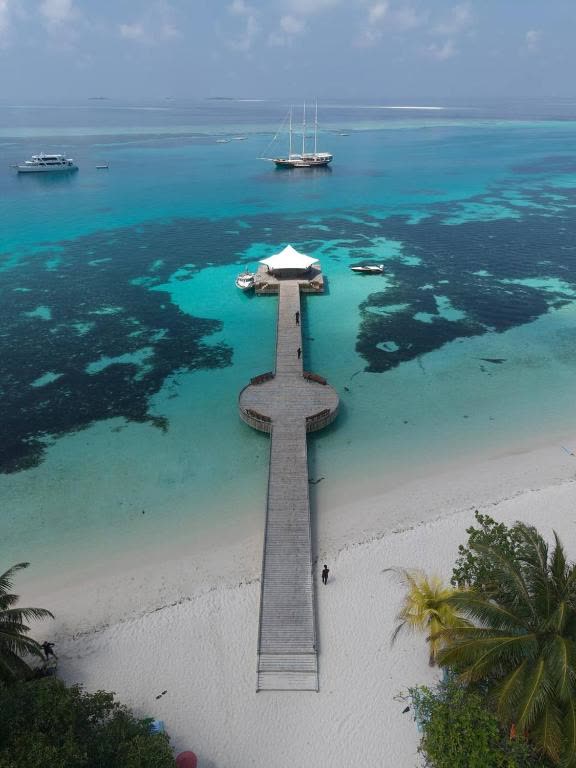 A quiet lagoon in the Maldives